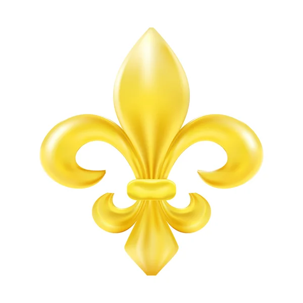 Flor dourada-de-lis design decorativo — Vetor de Stock