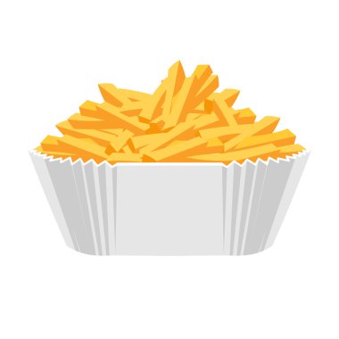 patates kızartması simgesi. düz tasarım.