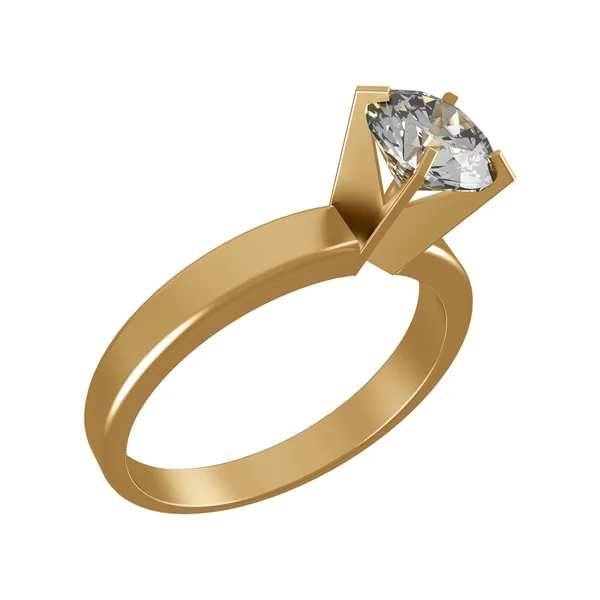 Diamant solitaire förlovningsring Royaltyfria Stockfoton