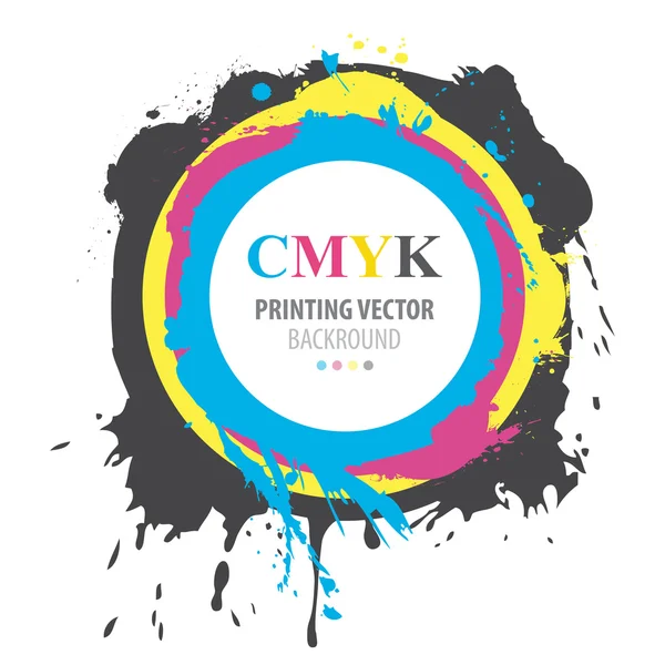 Salpicos de tinta CMYK abstratos —  Vetores de Stock