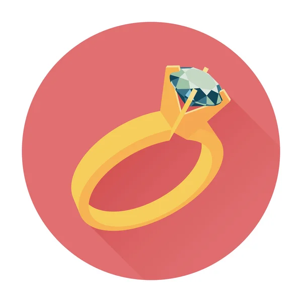 Ícone vetor anel de casamento. Projeto plano —  Vetores de Stock