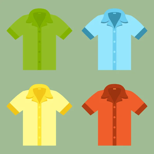 Camisas para tu diseño en estilo plano . — Vector de stock