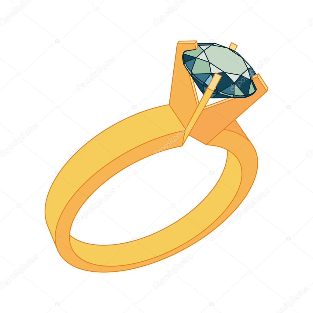 Wedding ring vector icon. Flat design