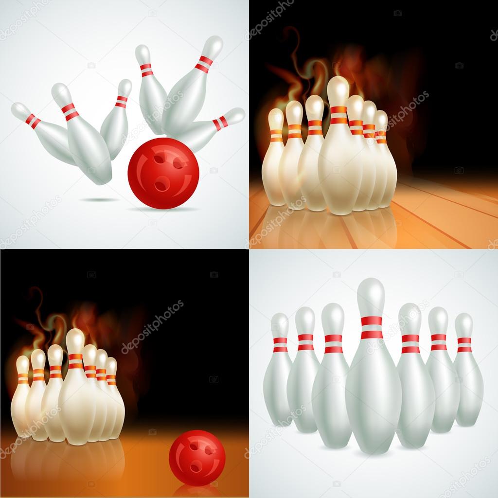 Bowling balls vector set