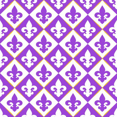 Royal lily ile sorunsuz. Mardi gras sembolleri.