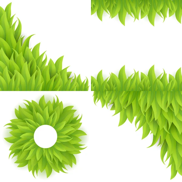 Grönt gräs bakgrund set — Stock vektor