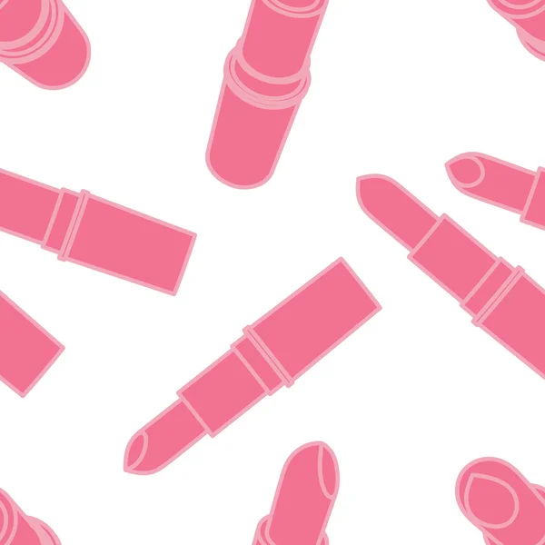 Vektor nahtloses Lippenstiftmuster. Retro-Hintergrund — Stockvektor