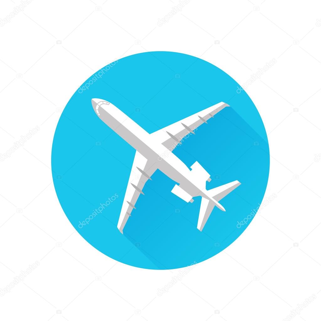 Airplane Icon Flat Minimal Vector Silhouette