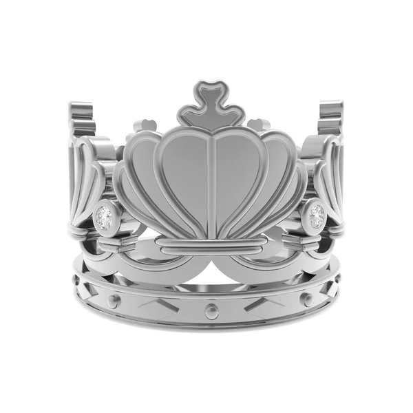 Изолированная серебряная корона — стоковое фото