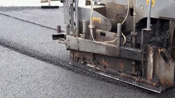 Obras rodoviárias de asfalto — Vídeo de Stock