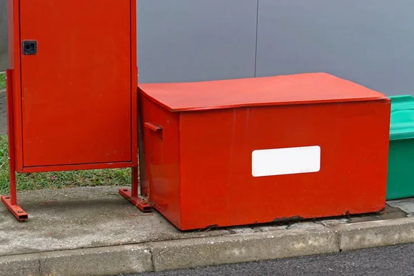 Gran Caja Roja Para Equipos Emergencia Contra Incendios — Foto de Stock