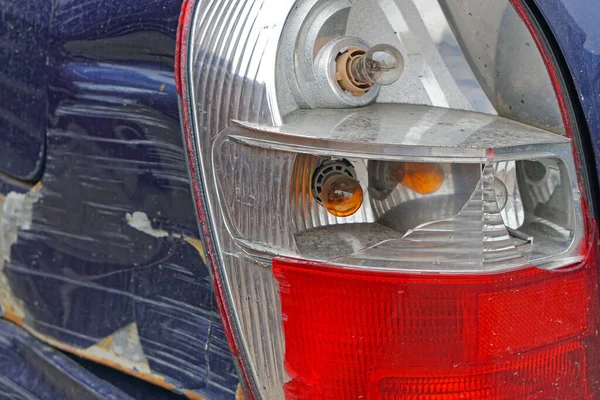 Damaged Car Broken Rear Lights Traffic Accident — Stock Photo, Image