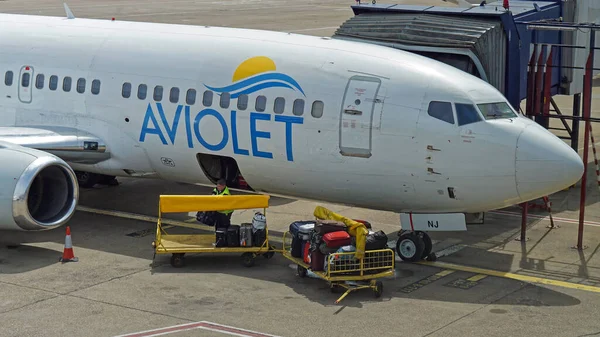 Belgrado Sérvia Maio 2015 Aviolet Charter Travel Company Aircraft Airport — Fotografia de Stock