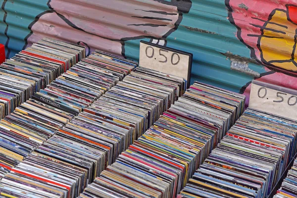 Афіни Греція Травня 2015 Використана Музика Dvd Диски Продажу Блошиному — стокове фото