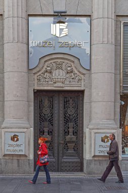 Belgrad, Sırbistan - 07 Ekim 2019: Zepter müzesine Belgrad 'da giriş.