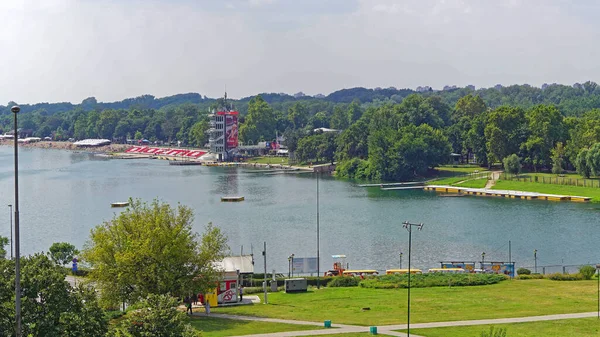 Belgrado Serbia Luglio 2019 Lago Ada Ciganlija Nella Giornata Estiva — Foto Stock