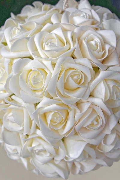 White Roses Flowers Bouquet Decor Wedding — Stock Photo, Image