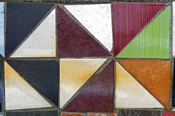 Old Floor Tiles Made Triangular Pieces — Stock Photo, Image