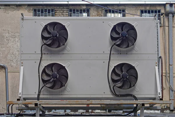 Industrial cooling unit at factory exterior equipment