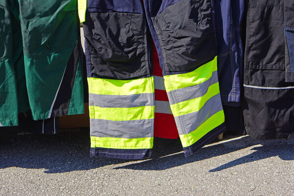 Worker pants with reflective strips protective gear