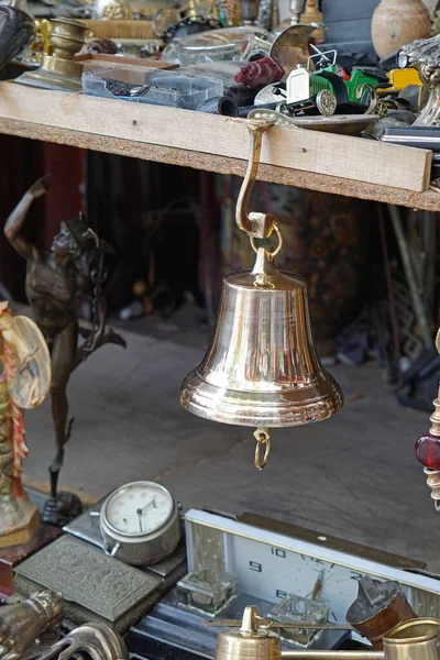 Big Brass Bell Antique Market Greece — Stock Photo, Image