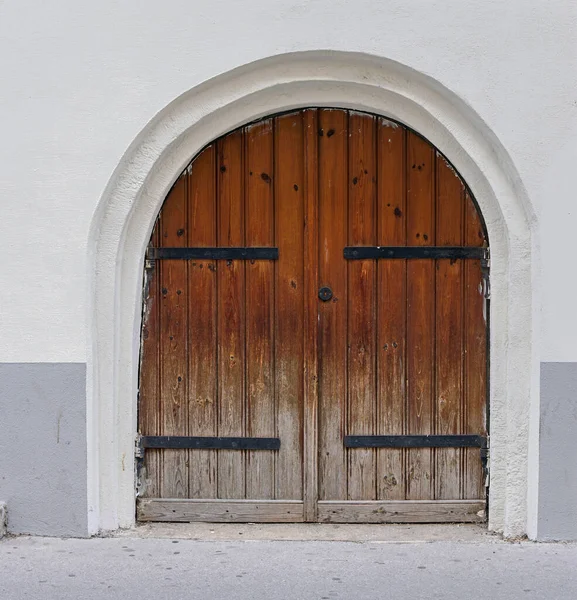 Puerta Madera Doble Con Arco — Foto de Stock