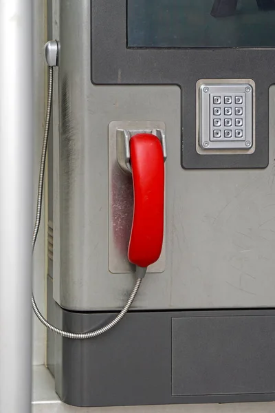 Red Handle Public Phone Numeric Pad — Stock Photo, Image