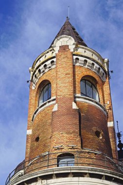 Belgrad, Sırbistan - 6 Kasım 2016: Zemun 'un üst kesimindeki Gardos kulesinin tarihi simgesi.