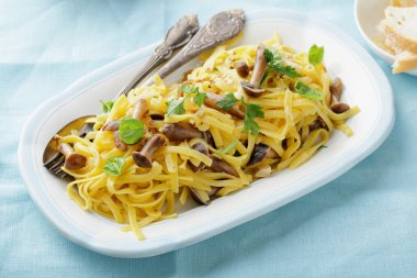 plaka üzerinde ev yapımı makarna