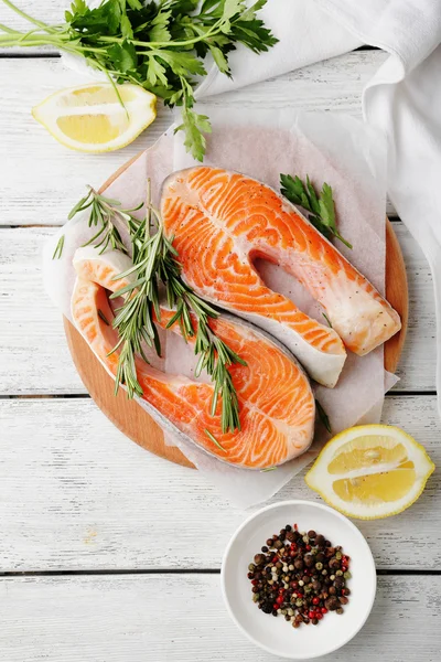 Fresh two salmon steak — Stock Photo, Image