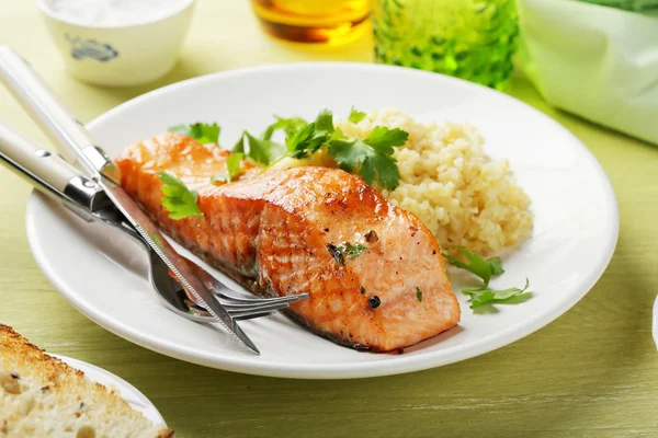 Roasted steak salmon — Stock Photo, Image