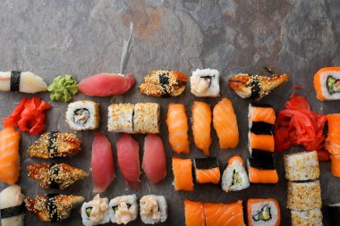 suşi Kayrak, gıda arka plan üzerinde