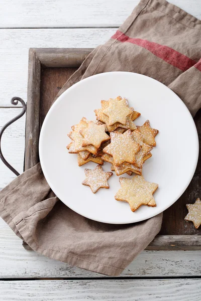 Biscoitos xmas de gengibre vista superior — Fotografia de Stock