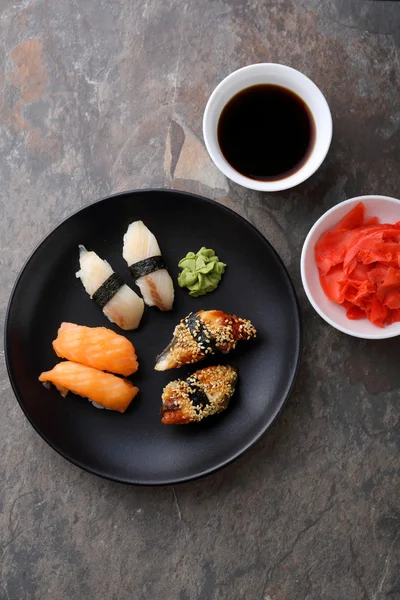 Traditional sushi on plate — Stock Photo, Image