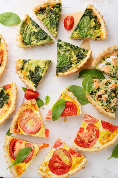 dilim quiche balık ve ıspanak ile