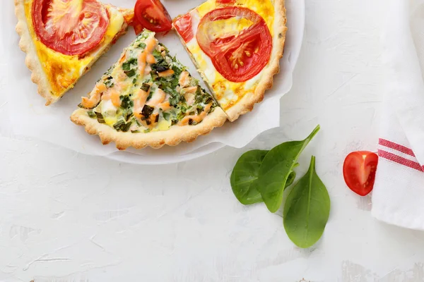 French savory pie on plate — Stock Photo, Image