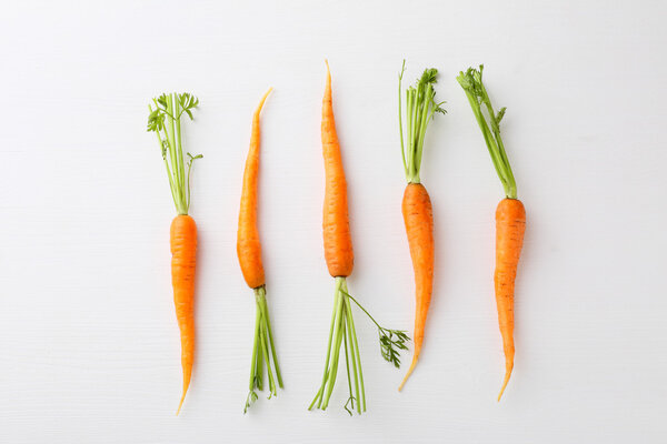 carrots on white background