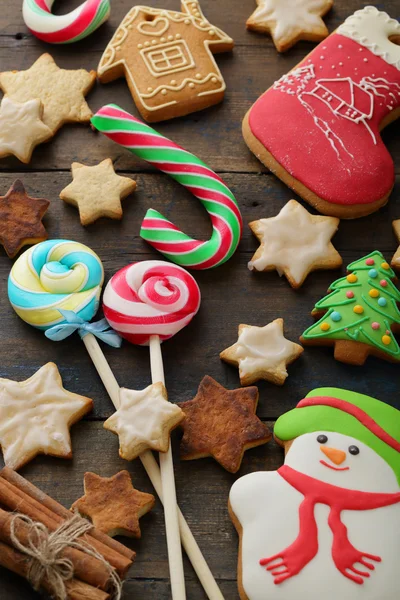 Pepparkakor cookies och söt godis — Stockfoto