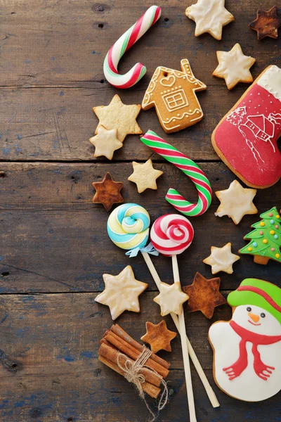 Jul pepparkakor cookies bakgrund — Stockfoto