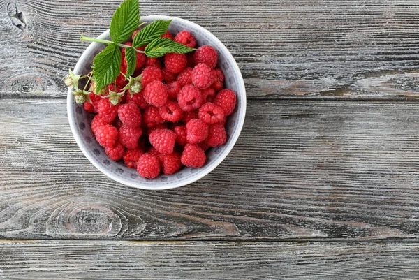 Food background with bowl of berries — Stock Photo, Image