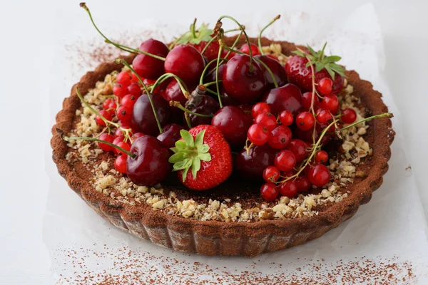 Whole Summer berry tart — Stock Photo, Image