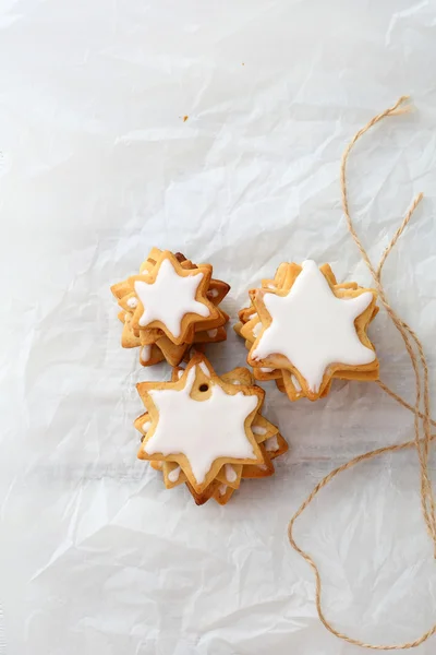 Christmas star cookies top view — Stock Photo, Image