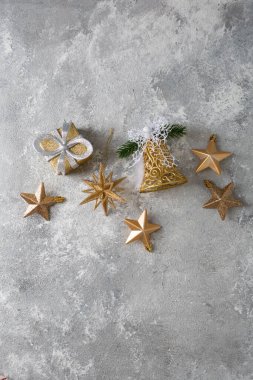 Altın Noel dekoru manzarası