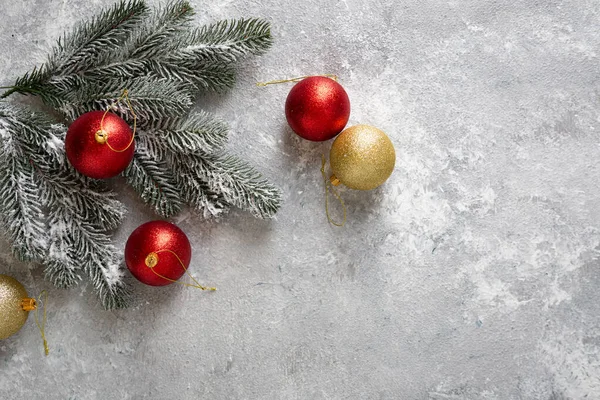 Boules Noël Rouges Dorées — Photo