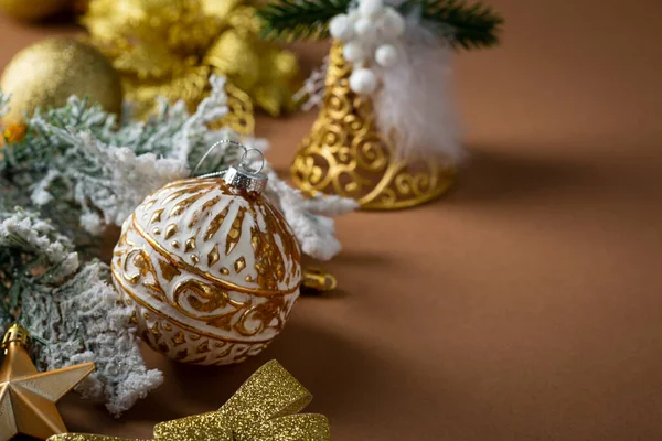 Close Bugigangas Natal Vintage Decorações — Fotografia de Stock