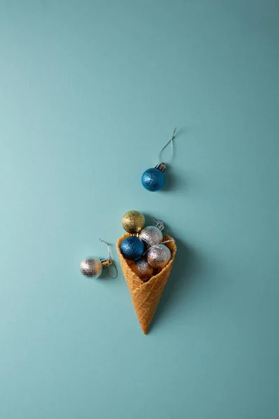 Overhead View Sweet Cone Christmas Decorations — Stock Photo, Image