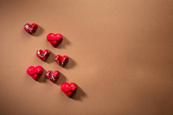 Dulce Regalo Para Día San Valentín Dulces Superficie Marrón — Foto de Stock