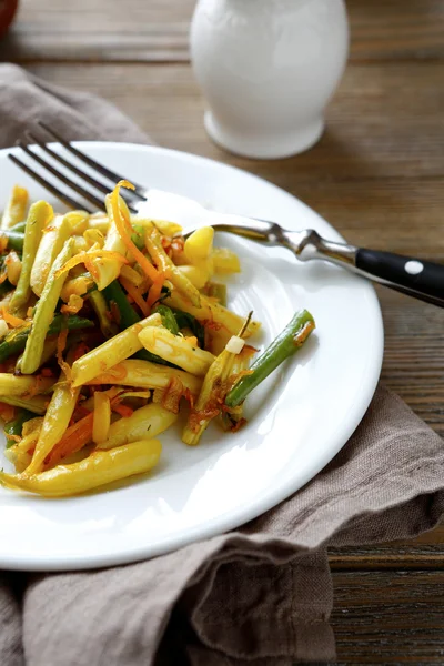 Haricots verts rôtis tranchés — Photo