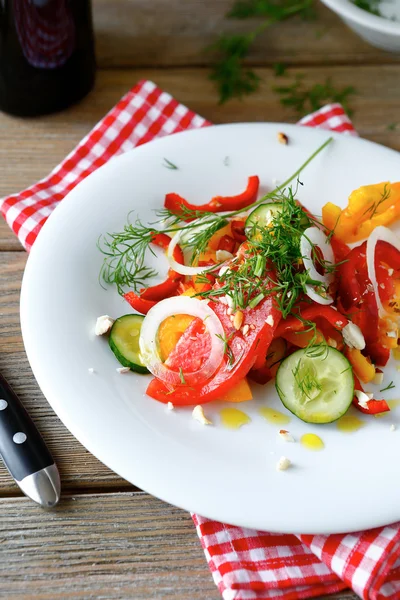 신선한 토마토의 여름 샐러드 오이 — 스톡 사진