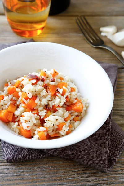 Boiled rice with carrot — Stock Photo, Image